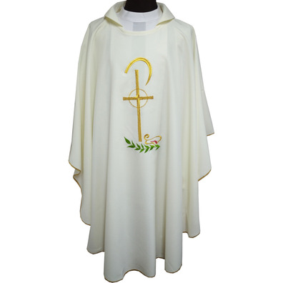 Casulla sacerdotal bordada | Precio económico beige