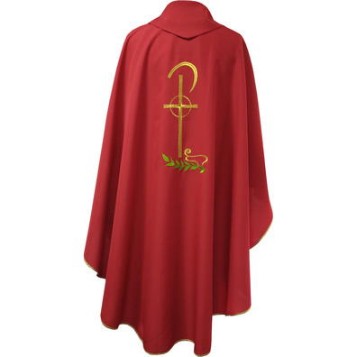 Casulla sacerdotal bordada | Precio económico rojo