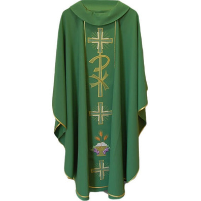 Casulla en los cuatro colores litúrgicos | Poliéster verde