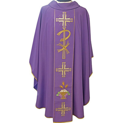 Casulla en los cuatro colores litúrgicos | Poliéster morado