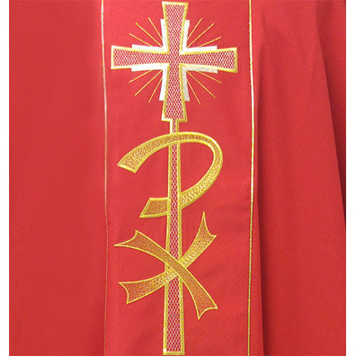Casulla en los cuatro colores litúrgicos | Poliéster rojo