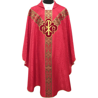 Casullas para sacerdotes | Damasco y terciopelo rojo