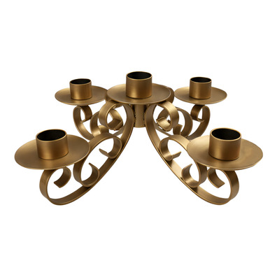 Candelabro dorado | Corona de Adviento y porta Cirio