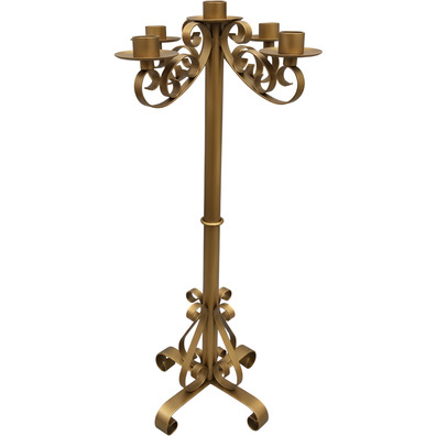 Candelabro dorado | Corona de Adviento y porta Cirio