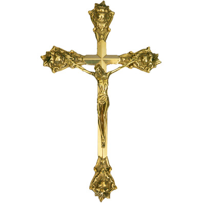 Crucifijo de bronce para pared