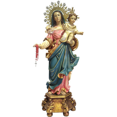 Virgen del Rosario en pasta madera