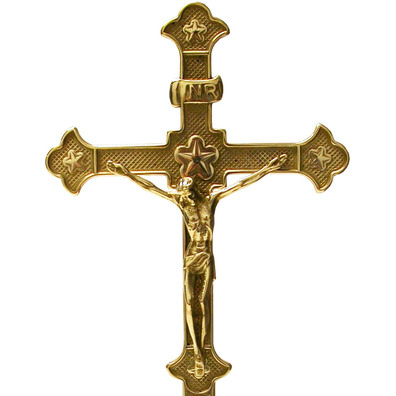 Crucifijo de sobremesa fabricado en bronce