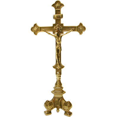 Crucifijo de mesa fabricado en bronce