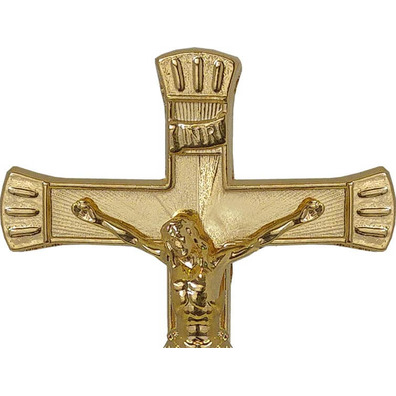 Crucifijo de metal dorado