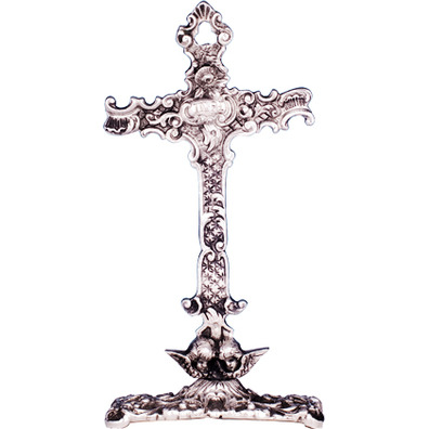 Cruz de plata para mesa de estilo barroco