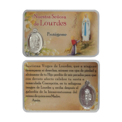 Estampa  de la Virgen de Lourdes | Estampas religiosas