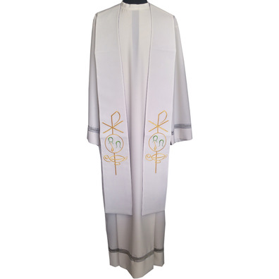 Estola sacerdotal reversible con bordados blanco / morado