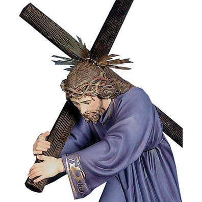 Jesús Nazareno con Cruz y túnica morada