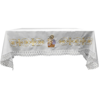 Mantel de altar con bordado de San José