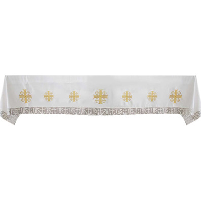 Mantel de altar con Cruces de Jerusalén