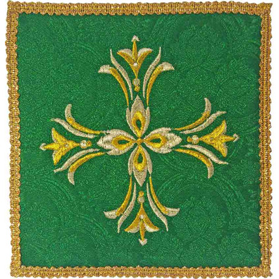 Palia bordado Cruz | Paños de altar verde