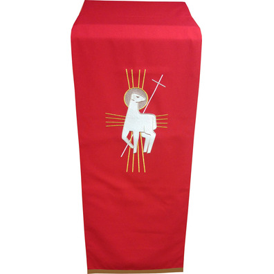 Paño de atril de poliéster en los cuatro colores litúrgicos rojo