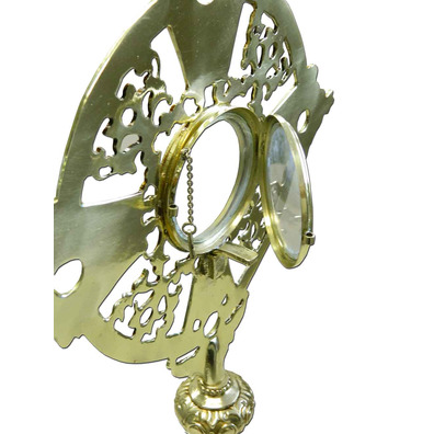 Custodia de bronce con Cruz y base circular