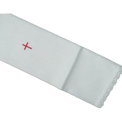 Purificador blanco con Cruz bordada rojo