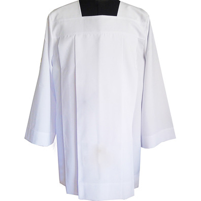 Roquete sacerdotal blanco con tablas