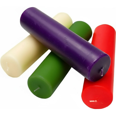 Velas para corona de Adviento  | 4 colores | 5 x 27 cm.