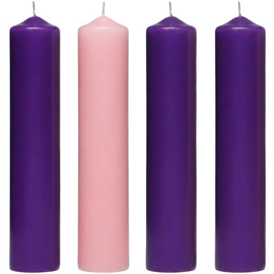 Vela de Adviento | Set dos colores | 5 x 27 cm.