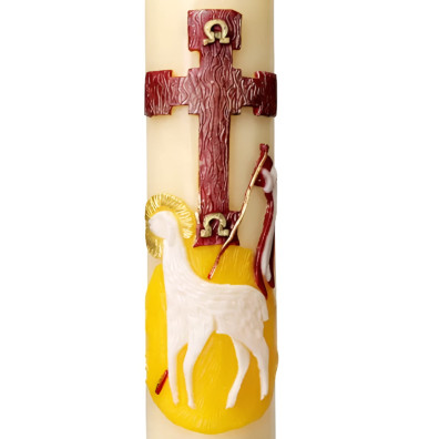 Velas de altar decoradas a juego con Cirios Pascuales