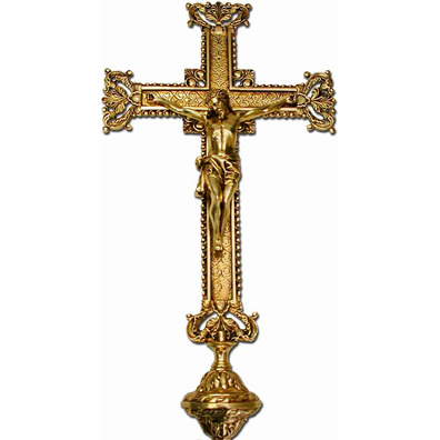 Cruz parroquial con elementos cincelados
