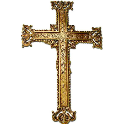 Cruz parroquial con elementos cincelados
