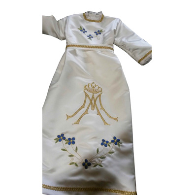 Vestido para Virgen María confeccionado en raso