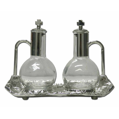 Vinajeras de cristal y metal