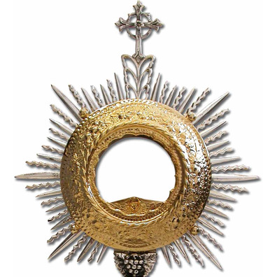 Custodia cincelada con viril dorado