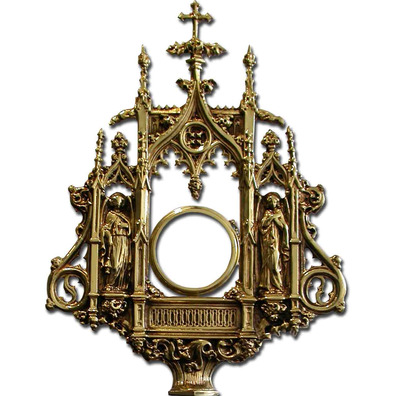 Custodia de bronce con tres capillas