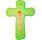 Crucifijo de pared infantil verde