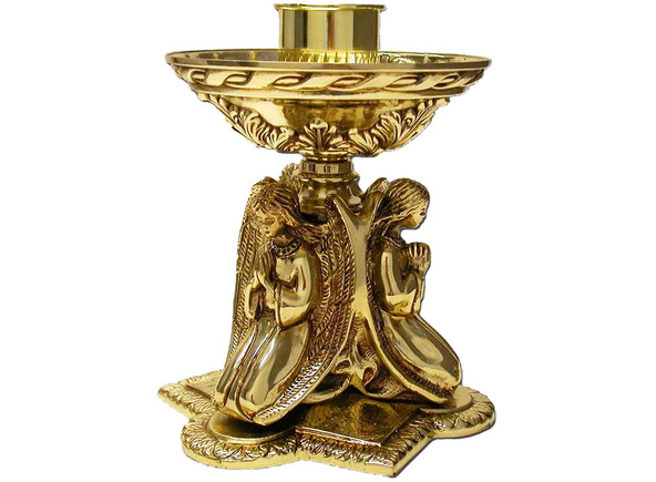Candelero de mesa en bronce - Candelabros de bronce para iglesia