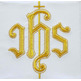 Conjunto de altar con JHS bordado con hilo dorado