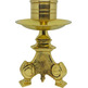 Candelero de pie de bronce con vela de 8 cm.