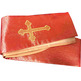 Casulla bordado Cristo en la Cruz rojo