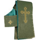 Casulla bordado Cristo en la Cruz verde