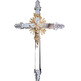 Cruz parroquial de metal pulido con varal