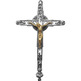 Cruz procesional cromada con Cristo dorado 