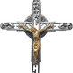 Cruz procesional cromada con Cristo dorado 