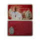 Estampa Papa Francisco con saludo y medalla