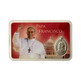 Estampa Papa Francisco con saludo y medalla