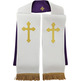 Estola reversible con Cruz bordada blanco / morado