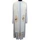 Estola sacerdotal con bordado franciscano beige