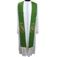 Estola sacerdotal con bordado franciscano verde