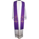 Estola sacerdotal reversible con bordados blanco / morado