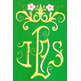 Estolón en los cuatro colores litúrgicos con JHS bordado verde