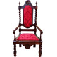 Juego de sillas de castaño con tapizado damasco